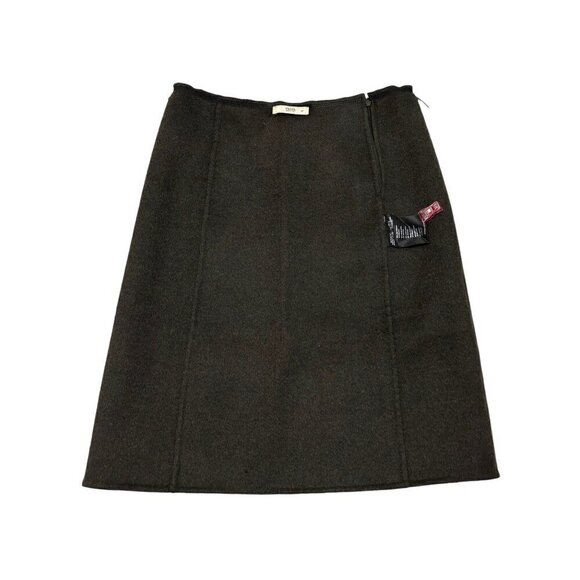 Prada Plaid Wool/Angora Straight Skirt,  Size 44 Italy, Gray, Blue, Brown - Picture 7 of 14